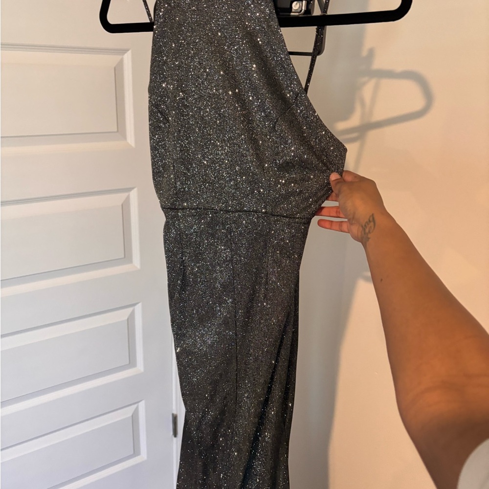 Sparkling Silver One-Shoulder Dress